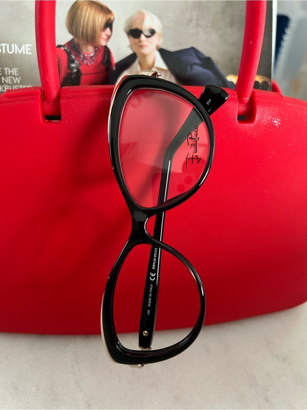 Emilio Pucci Black Fashion Cat-Eye Women's Eyeglasses
